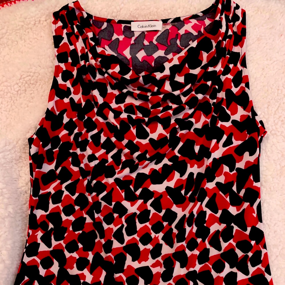 Calvin Klein Sleeveless Top - Red, Black, White